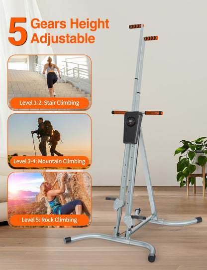KitGody Vertical Climber Exercise Machine, Stair Climber For Enhanced Strength Training, Adjustable 5-Level Full-Body Exercise Stair Stepper Machine