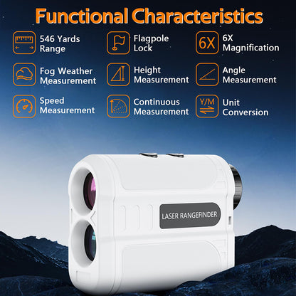 Golf Rangefinder with Slope and Pin Lock Vibration, Golf Tournament Legal External Slope Switch, Battery Model Rangefinder 600/1000YDS Laser Rangefinder