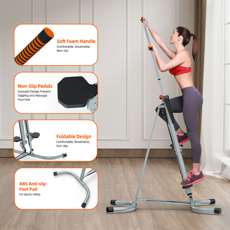 Adjustable Vertical Climber: 5-Level Stair Stepper for Full-Body Strength Training Enhancement