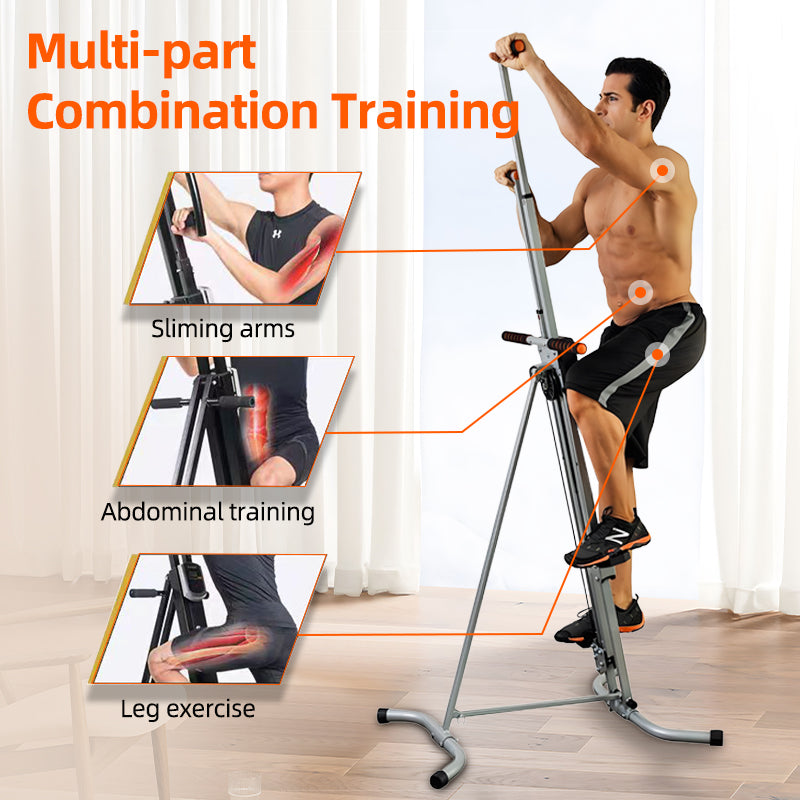 Adjustable Vertical Climber: 5-Level Stair Stepper for Full-Body Strength Training Enhancement