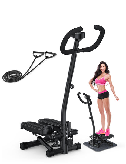 Stepper with handles，Our Ultra-Quiet Stepper with Handles Makes Leg Day a Breeze for Beginners, Seniors, and Busy Adults