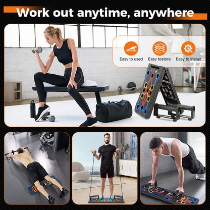 Portable multifunctional foldable push-up bar, floor-standing push-up handle, professional push-up strength training equipment used by most fitness professionals