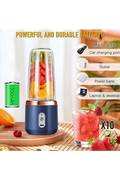 Portable Blender, Blender Juicer Juice Cup Fruit Blender Portable Fruit Cup, USB Rechargeable Personal Size Juice Cup, Personal Blender for Smoothies and Smoothies, 300ml Travel Juice Cup