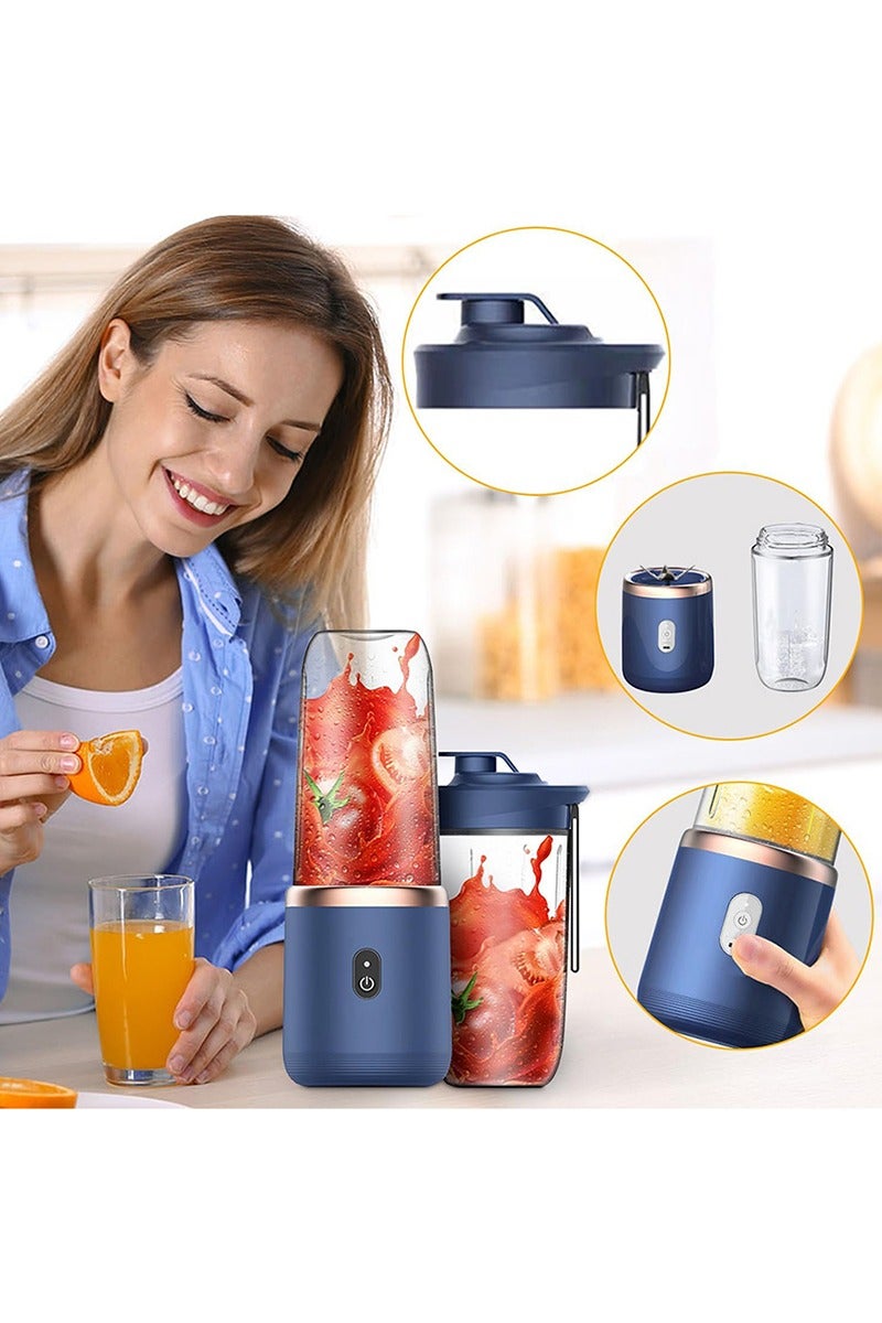 Portable Blender, Blender Juicer Juice Cup Fruit Blender Portable Fruit Cup, USB Rechargeable Personal Size Juice Cup, Personal Blender for Smoothies and Smoothies, 300ml Travel Juice Cup