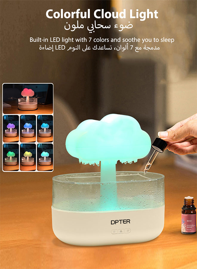 DPTER Rain Cloud Fragrant Oil Humidifier, Water Drip Aromatherapy Essential Oil Diffuser with 7 Colors Changing Atmosphere Lamp